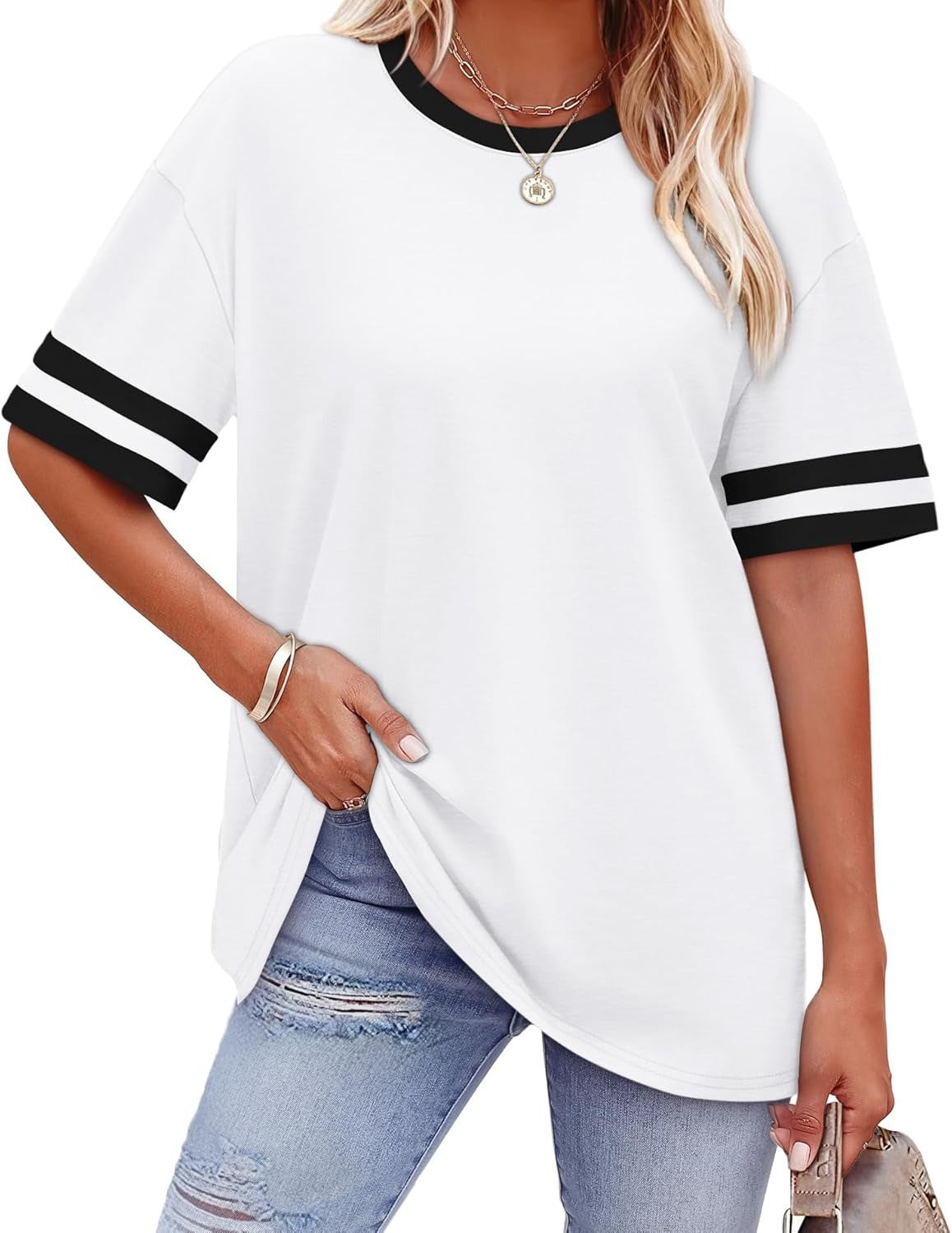 Chic Striped Waist Tee – Casual Comfort in Every Color