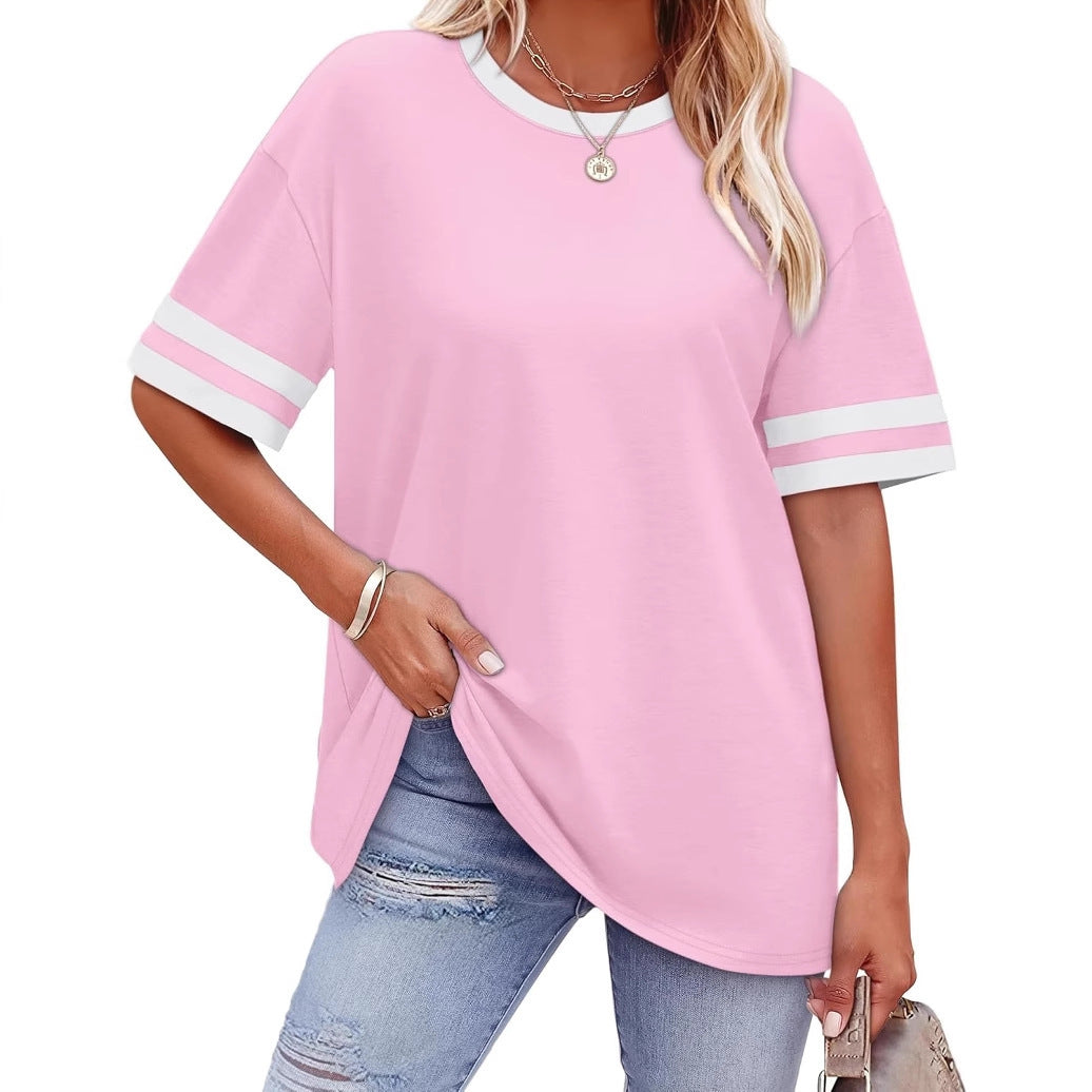 Chic Striped Waist Tee – Casual Comfort in Every Color