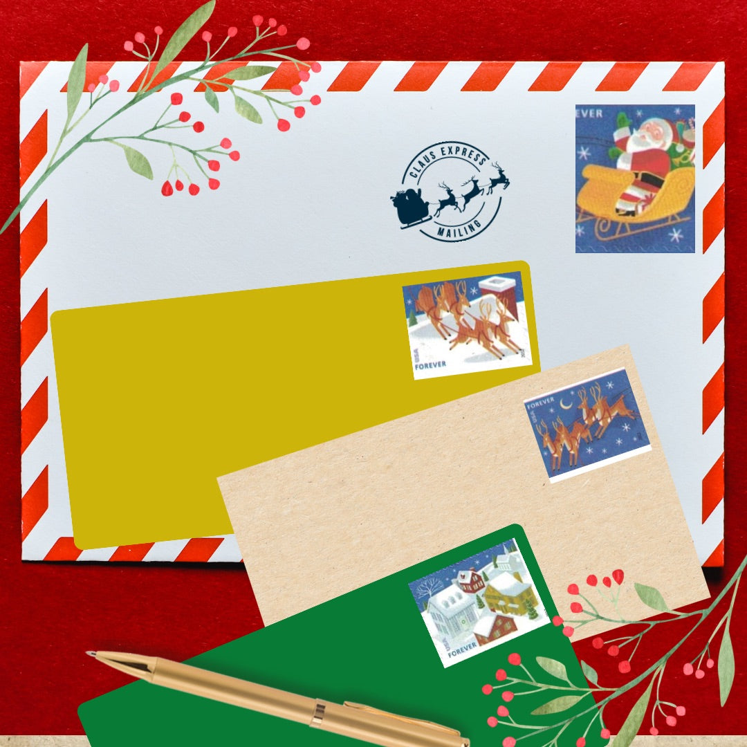 Holiday Classic USPS Forever Stamps - Sold in Quantity of 100 (5 Books of 20)