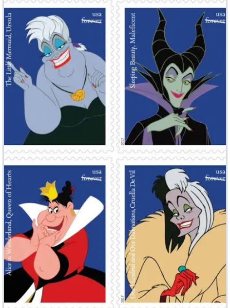 Disney Villian Stamps - 1 sheet (20 Stamps)