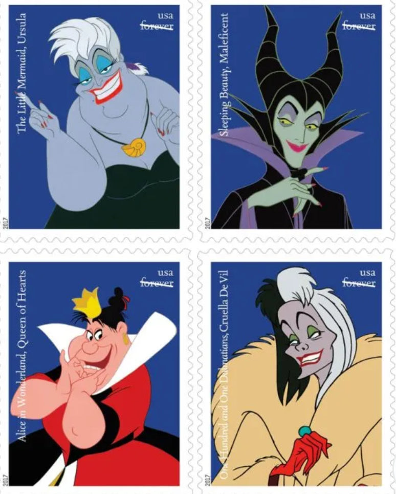 Disney Villian Stamps - 1 sheet (20 Stamps)
