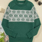 Graphic Round Neck Long Sleeve Sweater