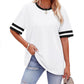 Chic Striped Waist Tee – Casual Comfort in Every Color