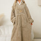 Pocketed Contrast Long Sleeve Hooded Lounge Dress