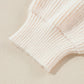 Letter Round Neck Long Sleeve Sweater