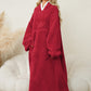Pocketed Contrast Long Sleeve Hooded Lounge Dress