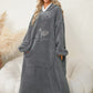 Pocketed Contrast Long Sleeve Hooded Lounge Dress