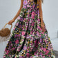 Tiered Printed V-Neck Sleeveless Dress