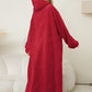 Pocketed Contrast Long Sleeve Hooded Lounge Dress