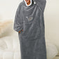 Pocketed Contrast Long Sleeve Hooded Lounge Dress