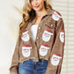 Santa Sequin Raw Hem Jacket