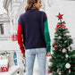 Christmas Color Block Knit Pullover
