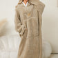 Pocketed Contrast Long Sleeve Hooded Lounge Dress