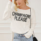 CHAMPAGNE PLEASE Long Sleeve Slit Sweater