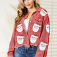 Santa Sequin Raw Hem Jacket