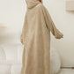 Pocketed Contrast Long Sleeve Hooded Lounge Dress