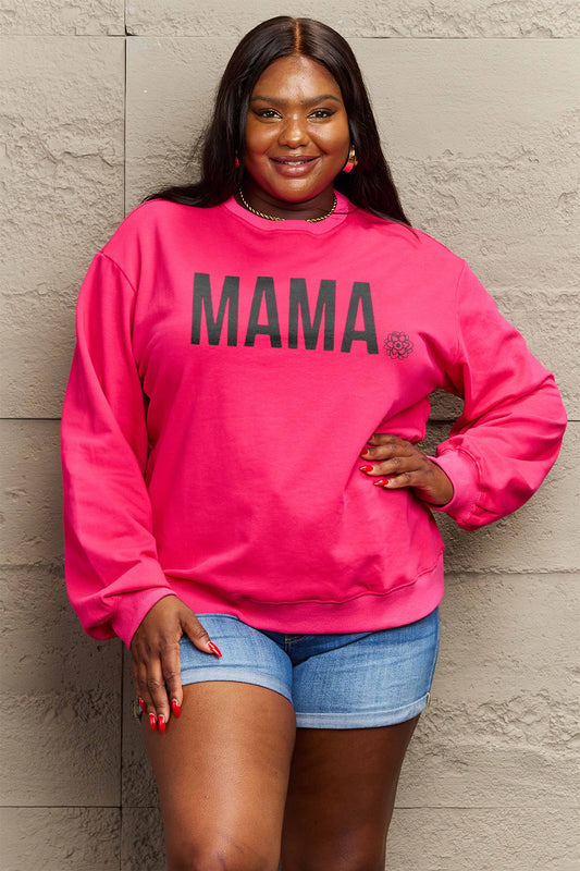 Simply Love Full Size MAMA Graphic Long Sleeve Sweatshirt