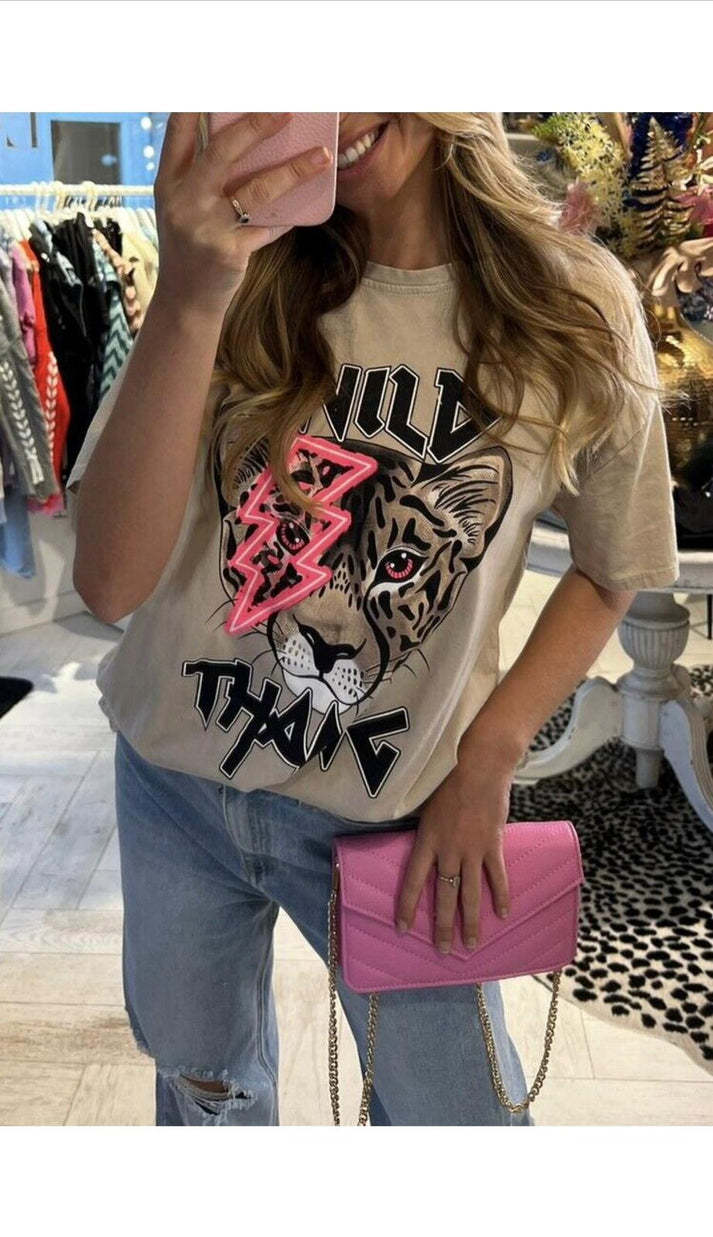 Wild Thang Oversized Tee – Tiger, Lightning & Total Attitude
