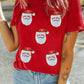 Sequin Santa Round Neck Short Sleeve T-Shirt