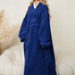 Pocketed Contrast Long Sleeve Hooded Lounge Dress