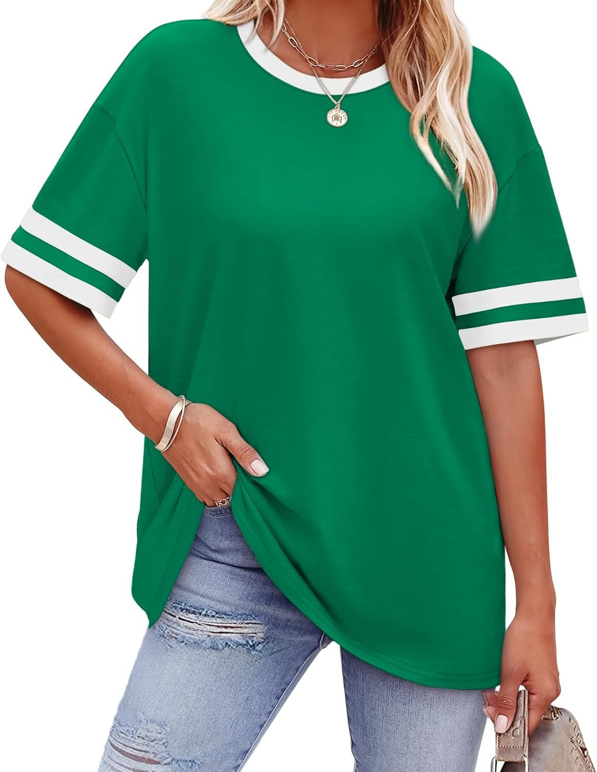 Chic Striped Waist Tee – Casual Comfort in Every Color