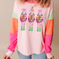 Sequin Nutcracker Round Neck Long Sleeve Top