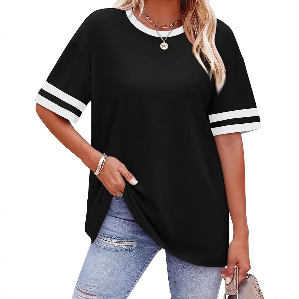 Chic Striped Waist Tee – Casual Comfort in Every Color