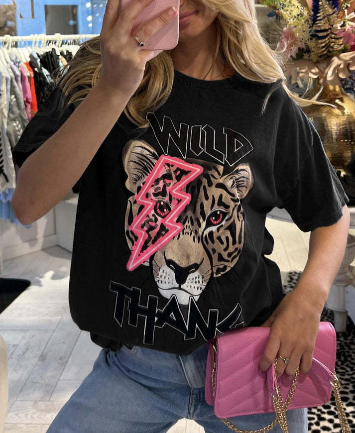 Wild Thang Oversized Tee – Tiger, Lightning & Total Attitude