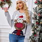 Reindeer Round Neck Long Sleeve Sweater