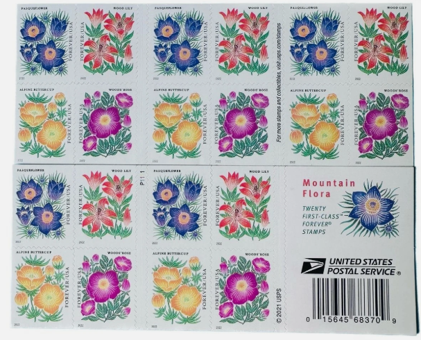 USPS Forever Stamps - Book of 20 - Mountain Flora