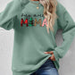 Letter Graphic Round Neck Long Sleeve Sweatshirt