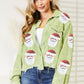 Santa Sequin Raw Hem Jacket