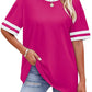 Chic Striped Waist Tee – Casual Comfort in Every Color