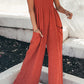 Smocked Spaghetti Strap Wide Leg Jumpsuit