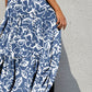 Tiered Printed V-Neck Sleeveless Dress