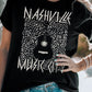 Graphic Cuffed Sleeve Round Neck Tee