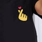 Simply Love Finger Heart Emoji Graphic Cotton T-Shirt