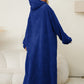 Pocketed Contrast Long Sleeve Hooded Lounge Dress