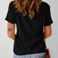 Graphic Cuffed Sleeve Round Neck Tee