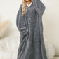 Pocketed Contrast Long Sleeve Hooded Lounge Dress