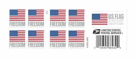 FREEDOM USPS Forever Stamps - Book of 20
