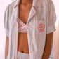 Simple Plaid Teapot Embroidery Pajama Set – Homewear Comfort & Charm